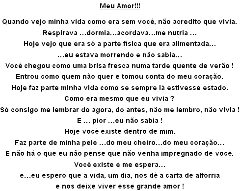 Cartas de amor para namorada distante - Imagui