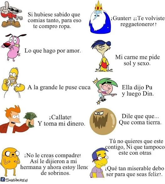 Frases de caricaturas que rompieron el hielo. ~ Soysheik ಠ_ಠ