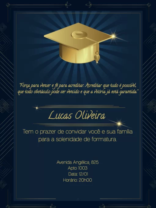 Frases convite de formatura