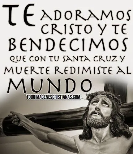 Imagen de Cristo en la Cruz con frase cristiana - Imágenes ...