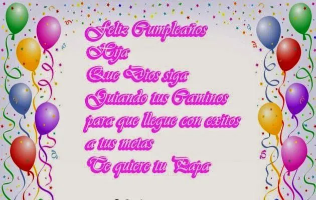 Felicitaciones de cumpleaños para una hija | Frases de cumpleaños