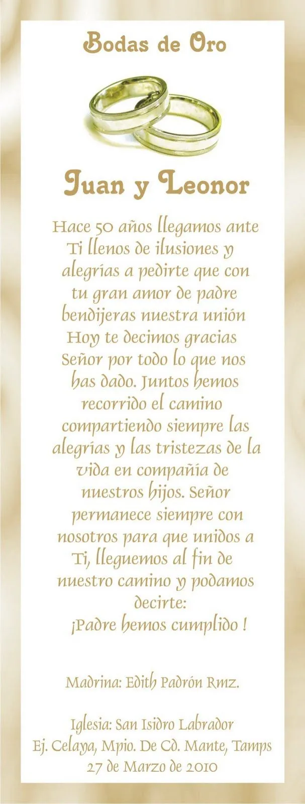 Frases Para Invitaciones De Bodas De Oro