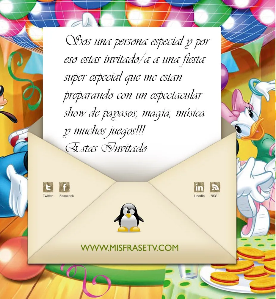 Frases para invitaciones a cumpleaños infantiles - Imagui