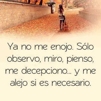 FRASES LINDAS: Ya no me enojo. Sólo observo, miro, pienso, me ...