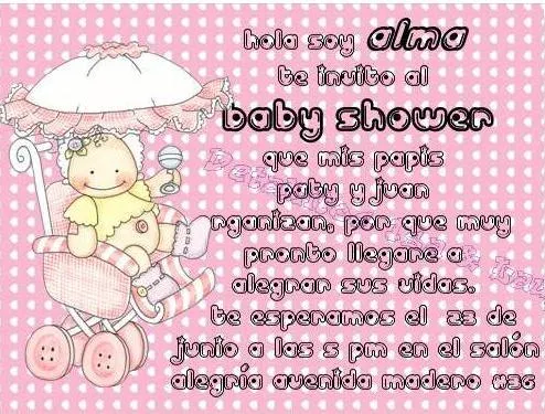 Leyendas para invitaciónes de baby shower niña - Imagui