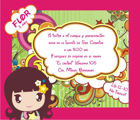 Oraciones para presentación de niñas de 3 años - Imagui