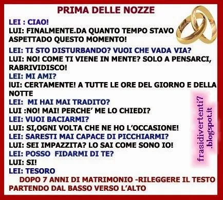 FRASI DIVERTENTI : MATRIMONIO : Frasi divertenti