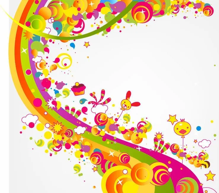 Free Abstract Happy Cute Rainbow Color Vector Illustration | Free ...