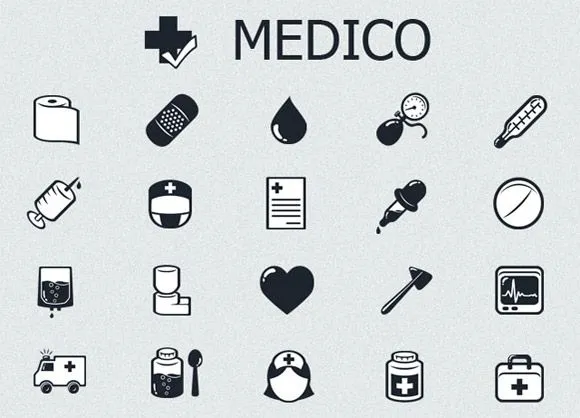 Free Black and White Medical Icon Set - CrazyLeaf Design Blog