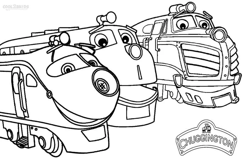 Free coloring pages of chuggington action