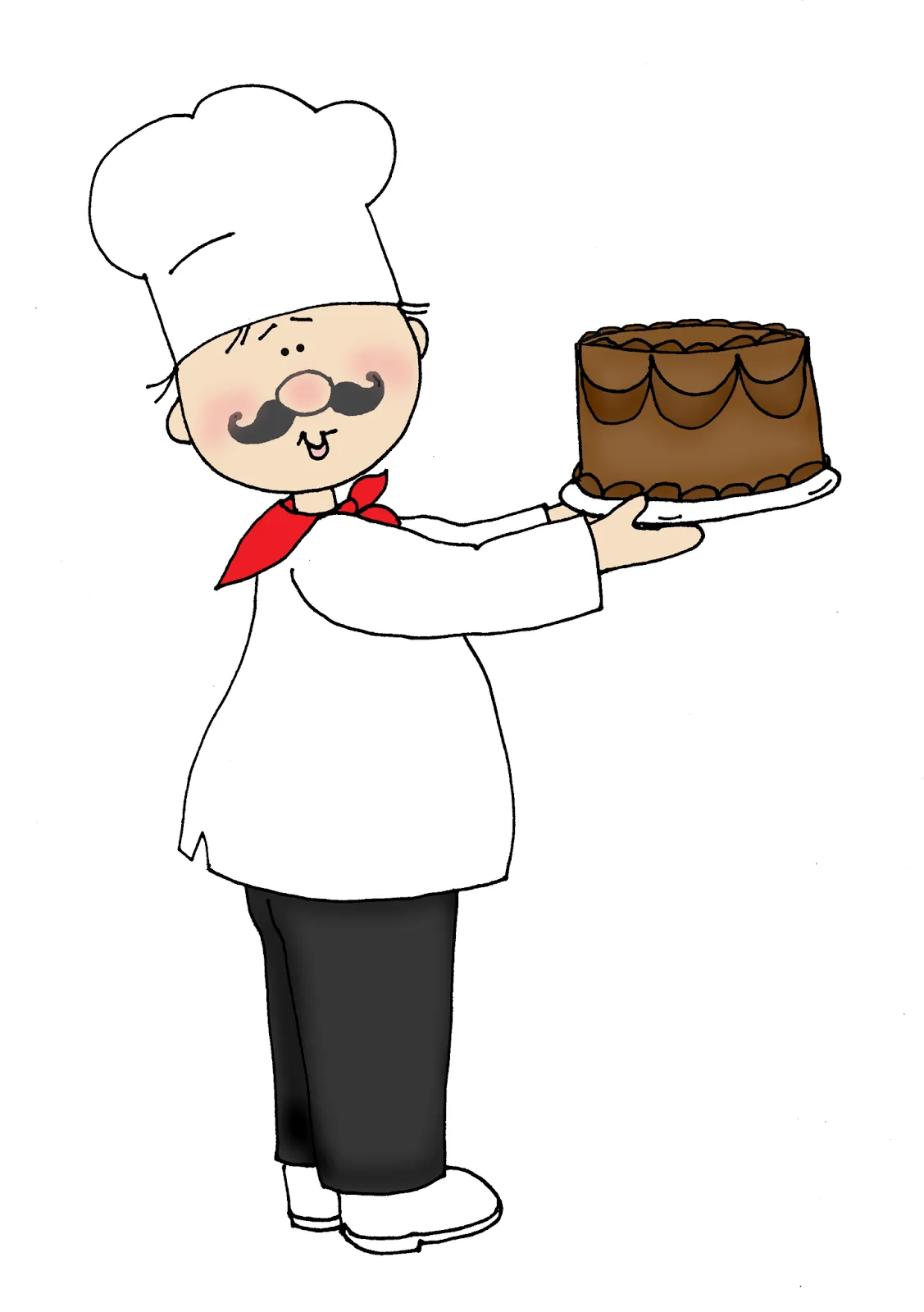 Free Dearie Dolls Digi Stamps: Chef with Cake no Candles (Thought ...