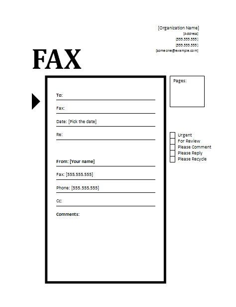 Free Fax Cover Sheet