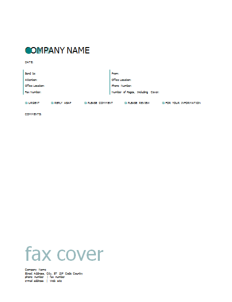 Free Fax Cover Sheet