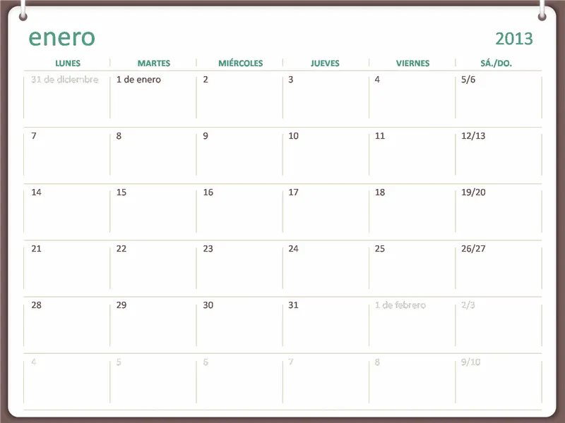 Free Online Gratis: Descargar Calendario para anillar 2013 ...