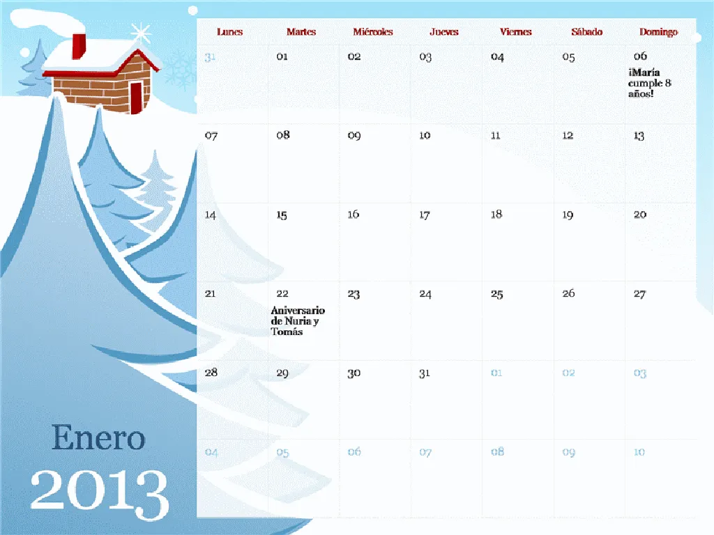Free Online Gratis: Descargar Calendario mensual de 2013 ...