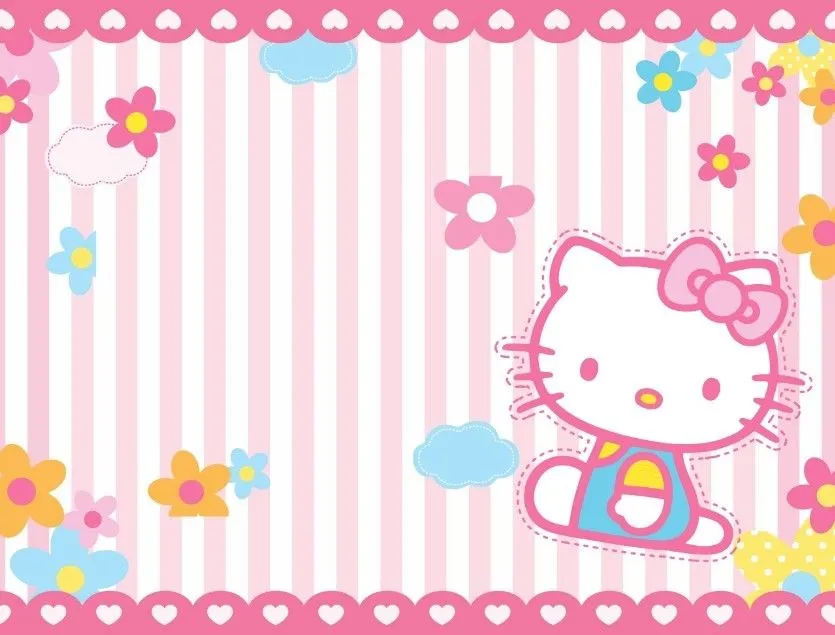 Free Pink Hello Kitty Stripe Background Vector » TitanUI