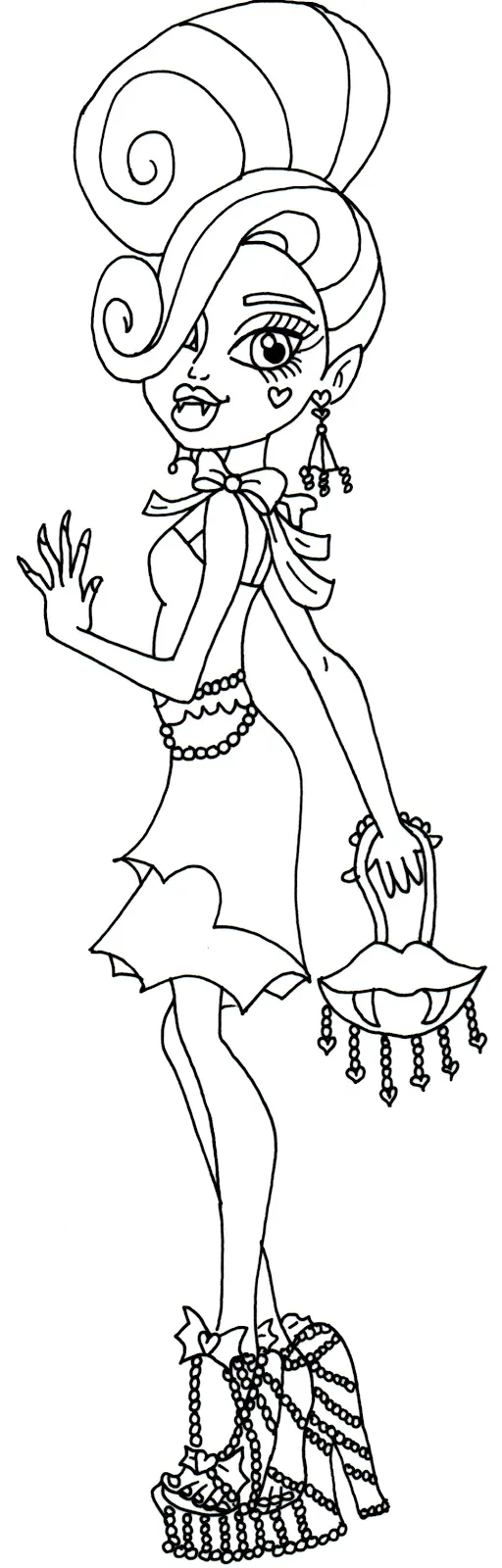 Free Printable Monster High Coloring Pages: Draculaura Black ...