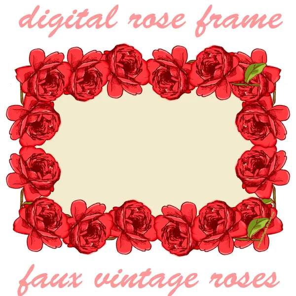 free red faux vintage rose frame – Rosenrahmen – freebie ...