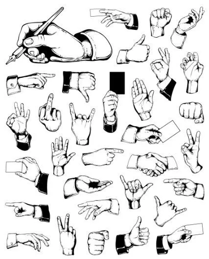 Free Vector Hands and Gestures Design Elements 03 » TitanUI