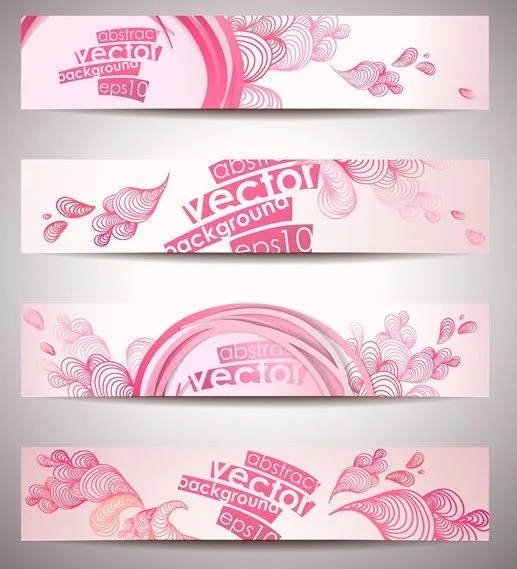 Free 4 Vector Lovely Pink Banners with Abstract Backgrounds » TitanUI