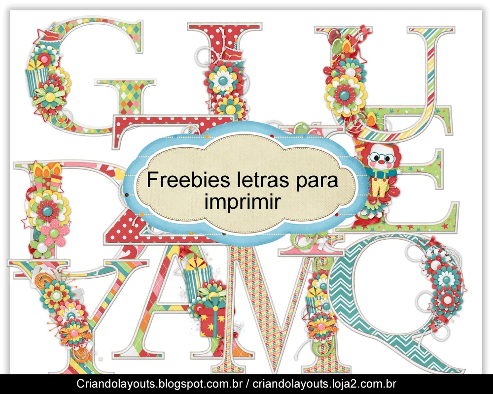 Freebies letras decoradas para imprimir ~ Blog Criando Layouts