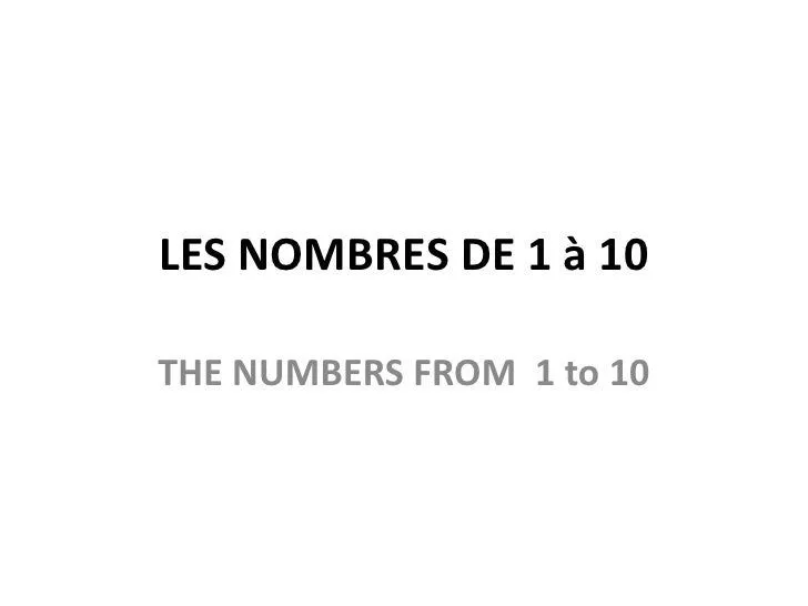 French Les Nombres 1-100 All