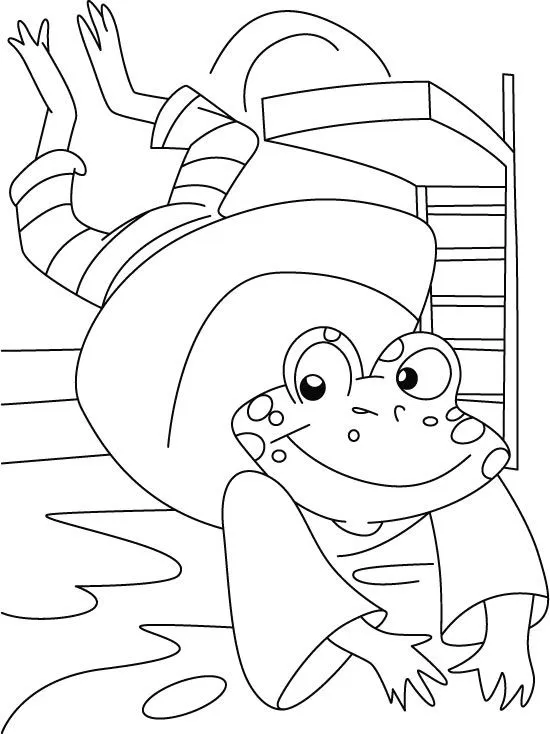 Frog diving coloring page | Download Free Frog diving coloring ...