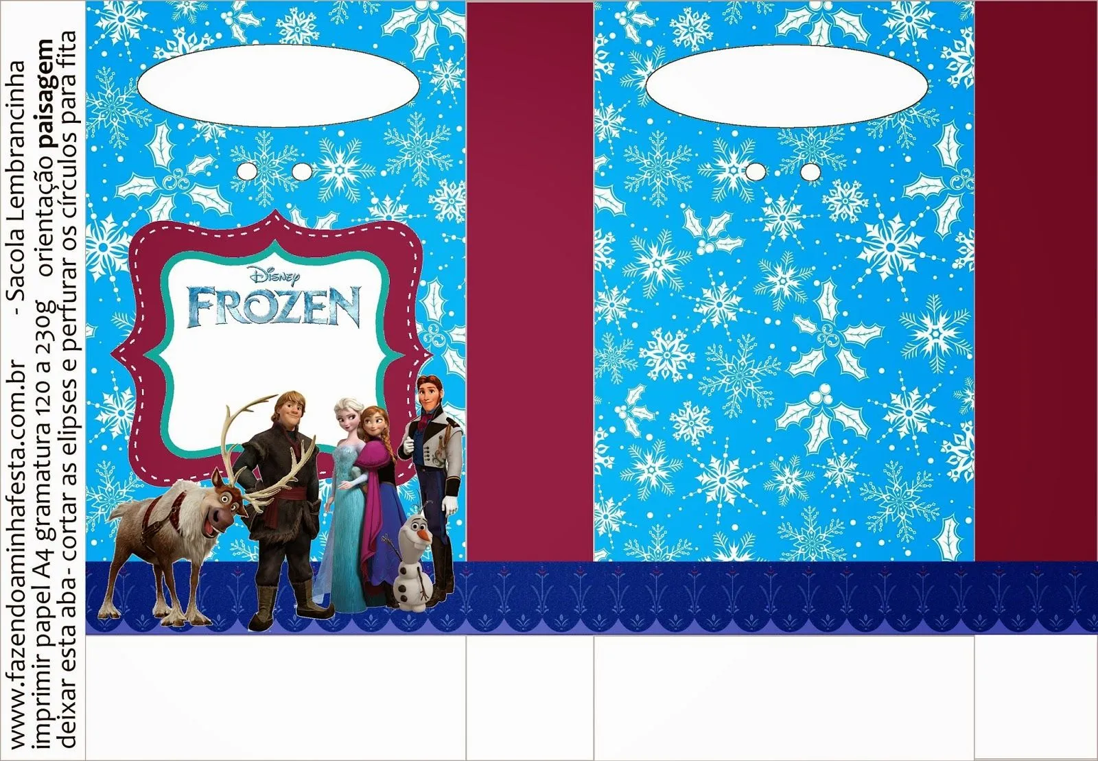 Frozen: Bolsas de Papel para Imprimir Gratis. - Ideas y material gratis para fiestas y celebraciones Oh My Fiesta!