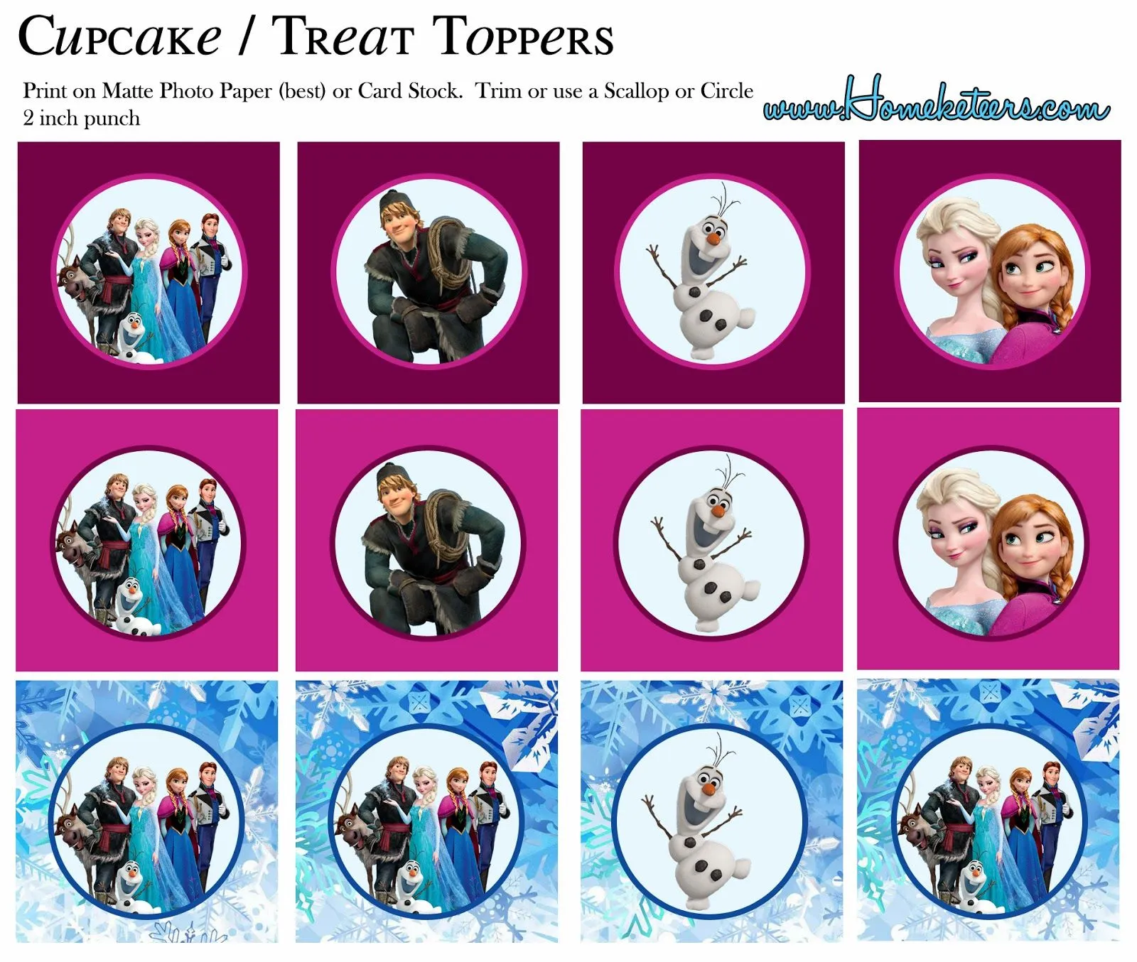 Frozen: Free Printable Toppers. | Oh My Fiesta! in english