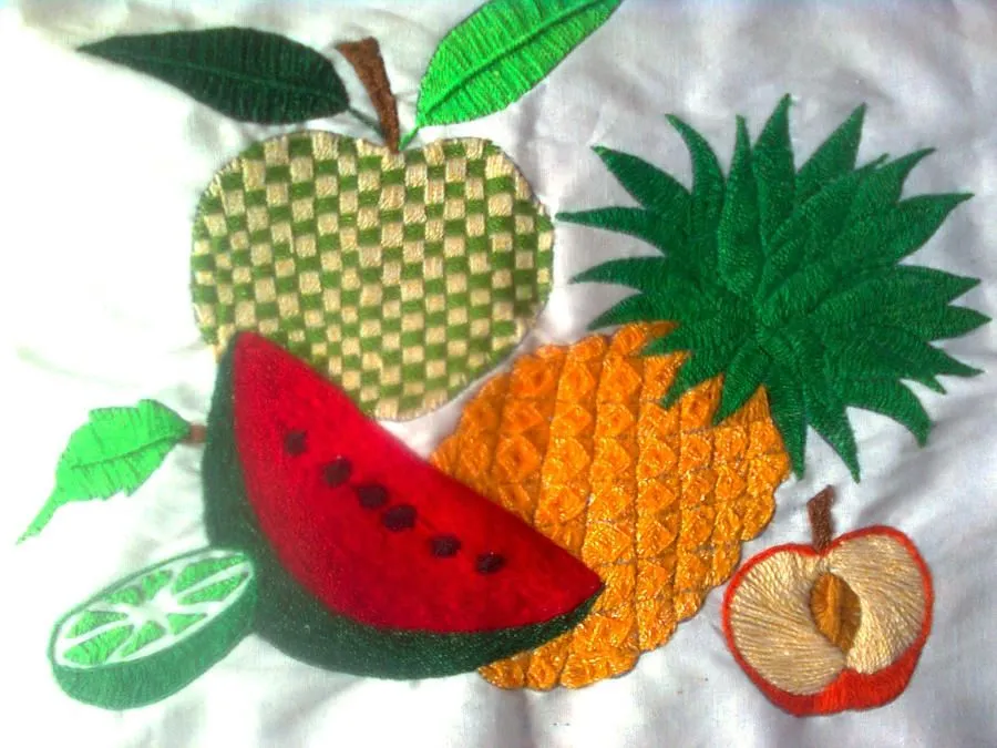 FRUTAS BORDADAS CON HILO MATIZADO by Cat117 on DeviantArt