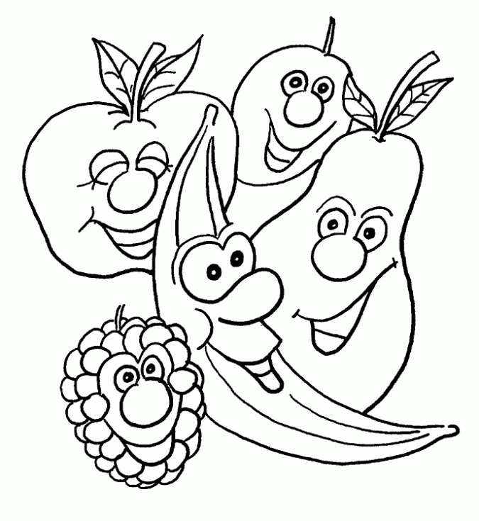  ... frutas para colorear. Dibujos infantiles de Plátanos y frutas