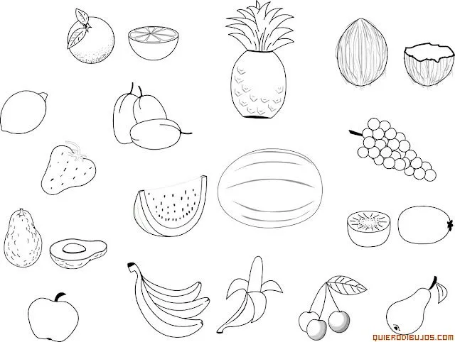 Frutas para colorear en ingles - Imagui