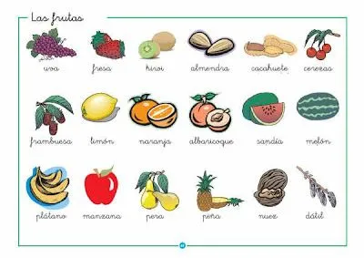 Frutas en ingles para colorear - Imagui