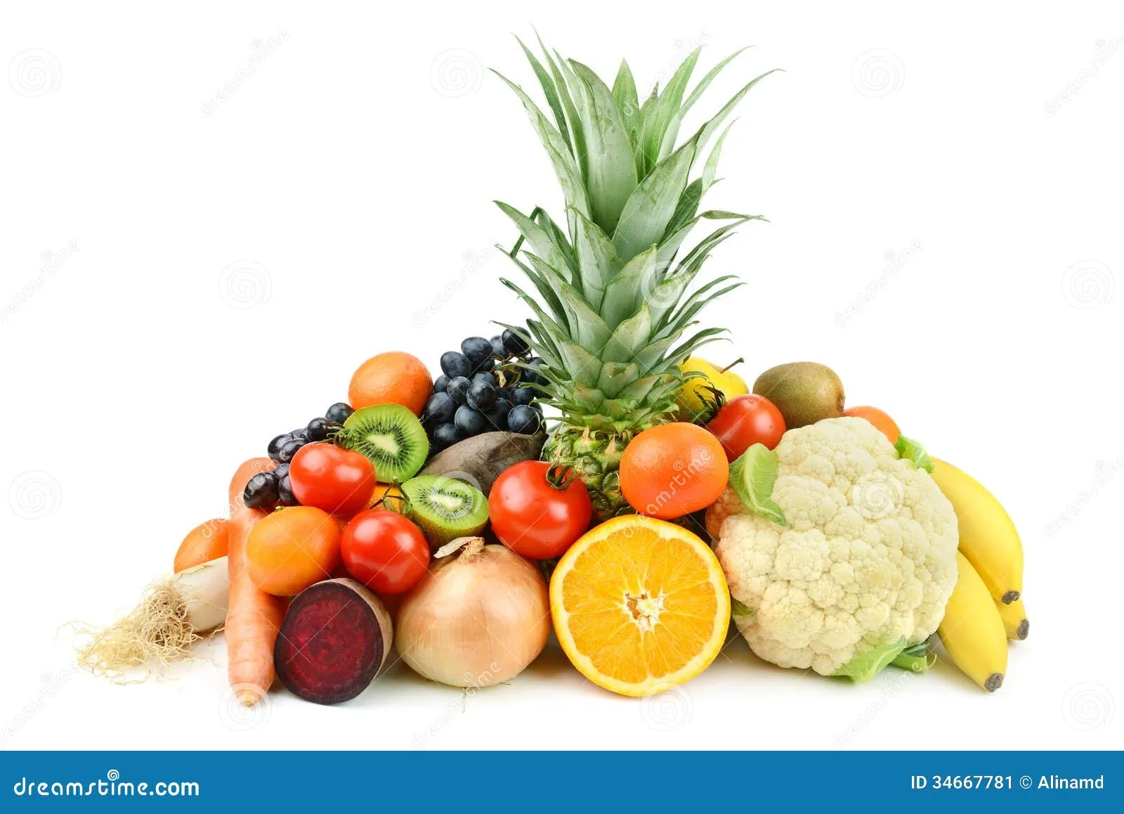 Frutas Y Verduras En El Fondo Blanco Imagen de archivo - Imagen ...