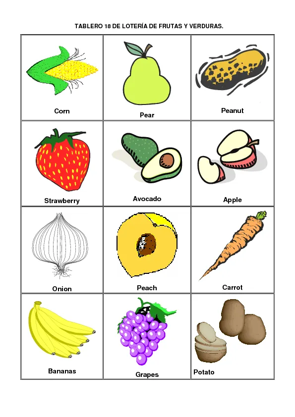 Frutas y verduras en ingles - Imagui