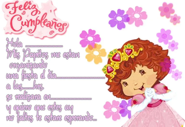 INVITACIONES DE CUMPLEAÑOS LISTAS PARA IMPRIMIR!!! | Manualidades ...