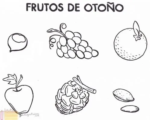 Los frutos del otoño - Fichas infantil - Más que fichas