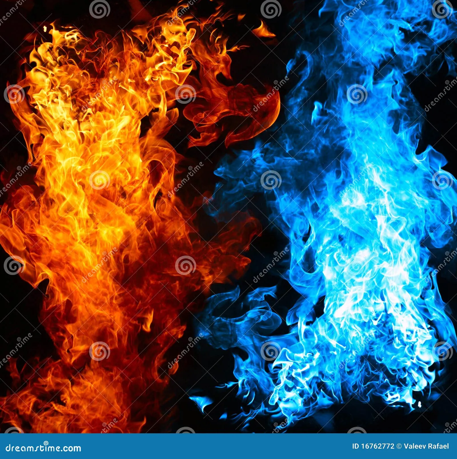 Fuego Rojo Y Azul Fotografía de archivo - Imagen: 16762772