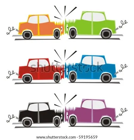 Fully Editable Vector Illustration Of Two Cars Crash - 59195659 ...