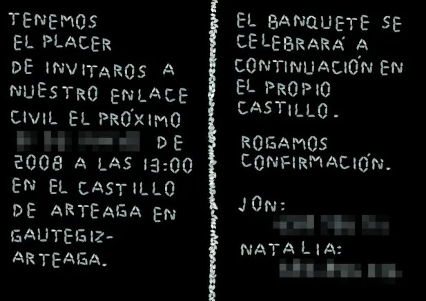 funcio: invitación de la boda de Natalia y Jon