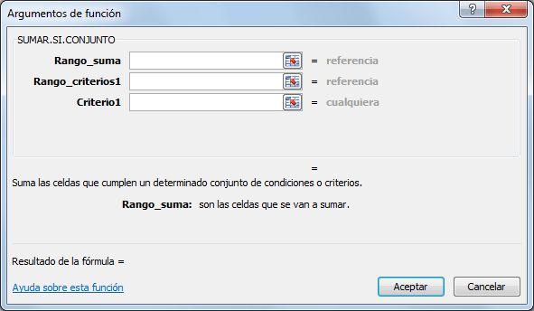 La función SUMAR.SI.CONJUNTO en Excel