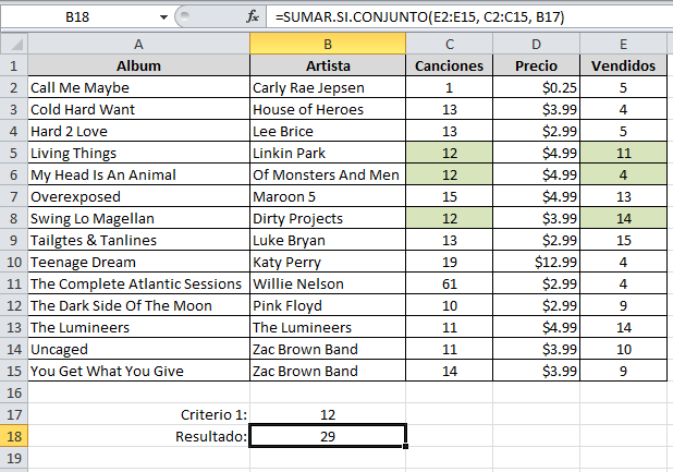 La función SUMAR.SI.CONJUNTO en Excel