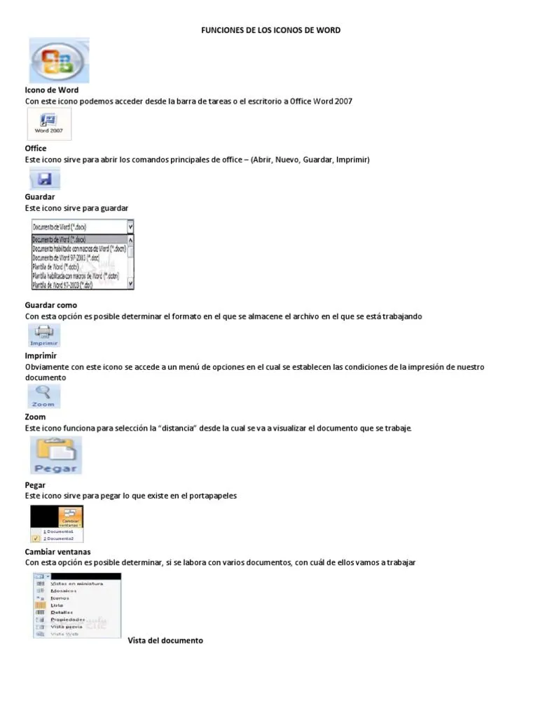 Funciones de Los Iconos de Word | PDF | Software | Informática