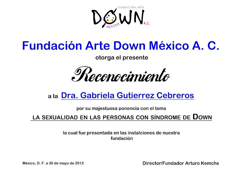 FUNDACIÓN ARTE DOWN MÉXICO A. C.: mayo 2012