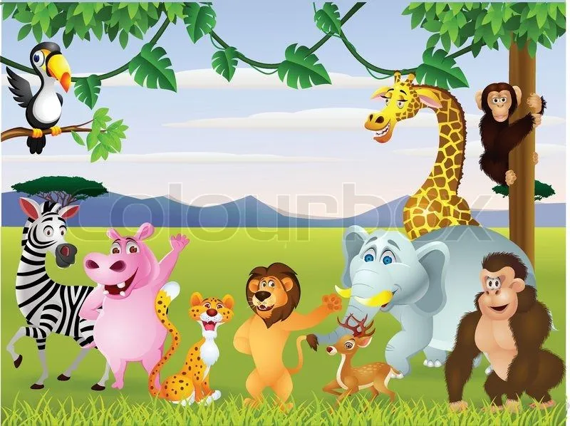 Funny safari animal cartoon | Vector | Colourbox