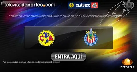 Futbol mexicano, America vs Chivas online