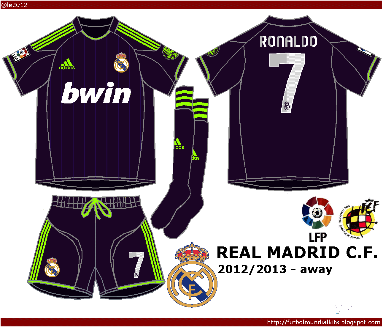 Fútbol Mundial Kits - Uruguay: Real Madrid C. F. - 2012/2013 (home ...