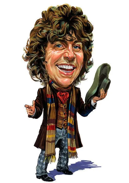 fyeahwhovians, tiffanyisawinner: 4th Doctor Caricature