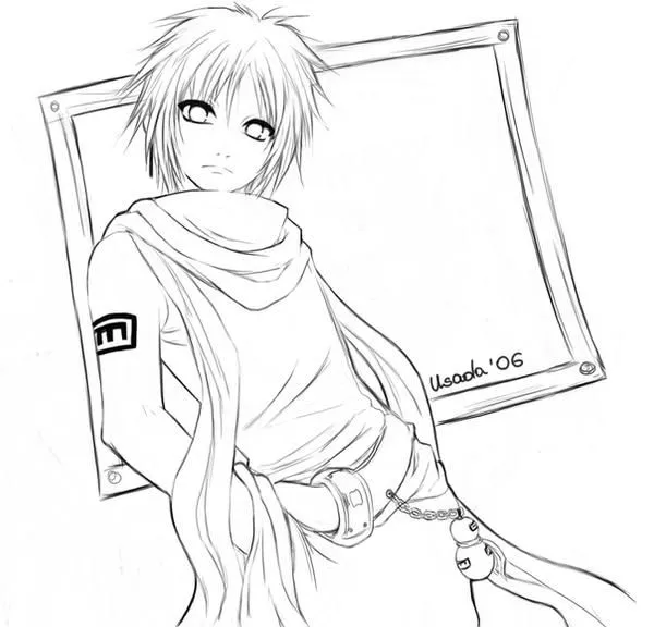 Gaara- colouring lineart by =Red-Priest-Usada on deviantART