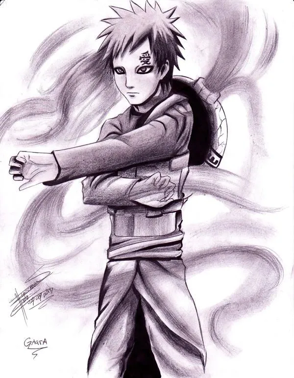 Gaara shippuden a lapiz - Imagui